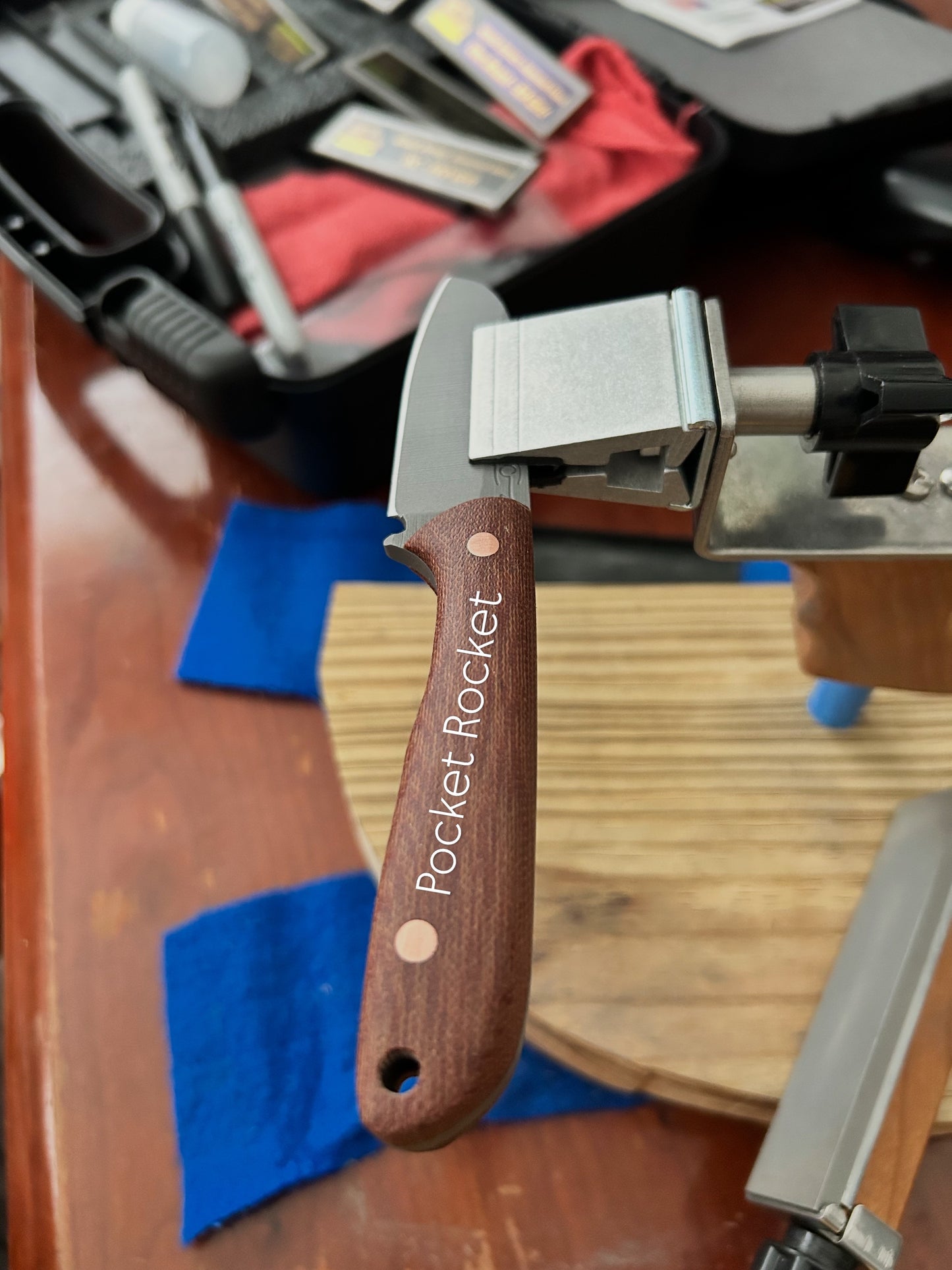Pocket Rocket | Cross-Cut Micarta + Copper Pins