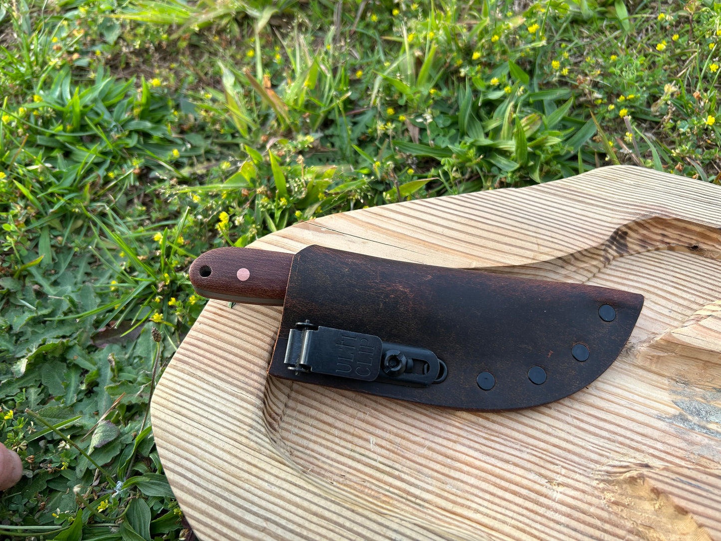Pocket Rocket | Cross-Cut Micarta + Copper Pins