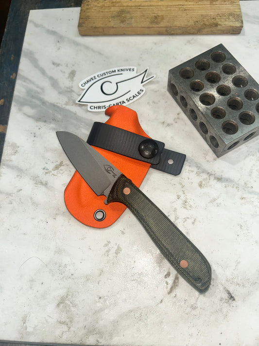 Pocket Rocket | Green Canvas Micarta + Copper Pins