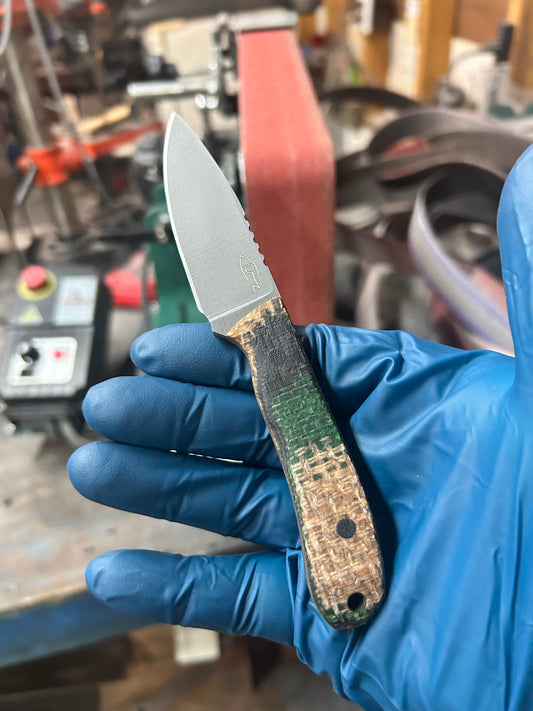 Torpedo | Burlap-Green-Black Micarta w/Black Pins