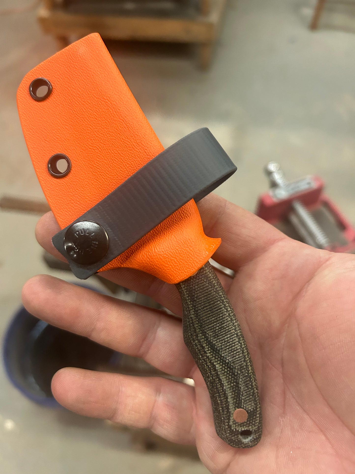 Step | Green Canvas Micarta + Copper Pins
