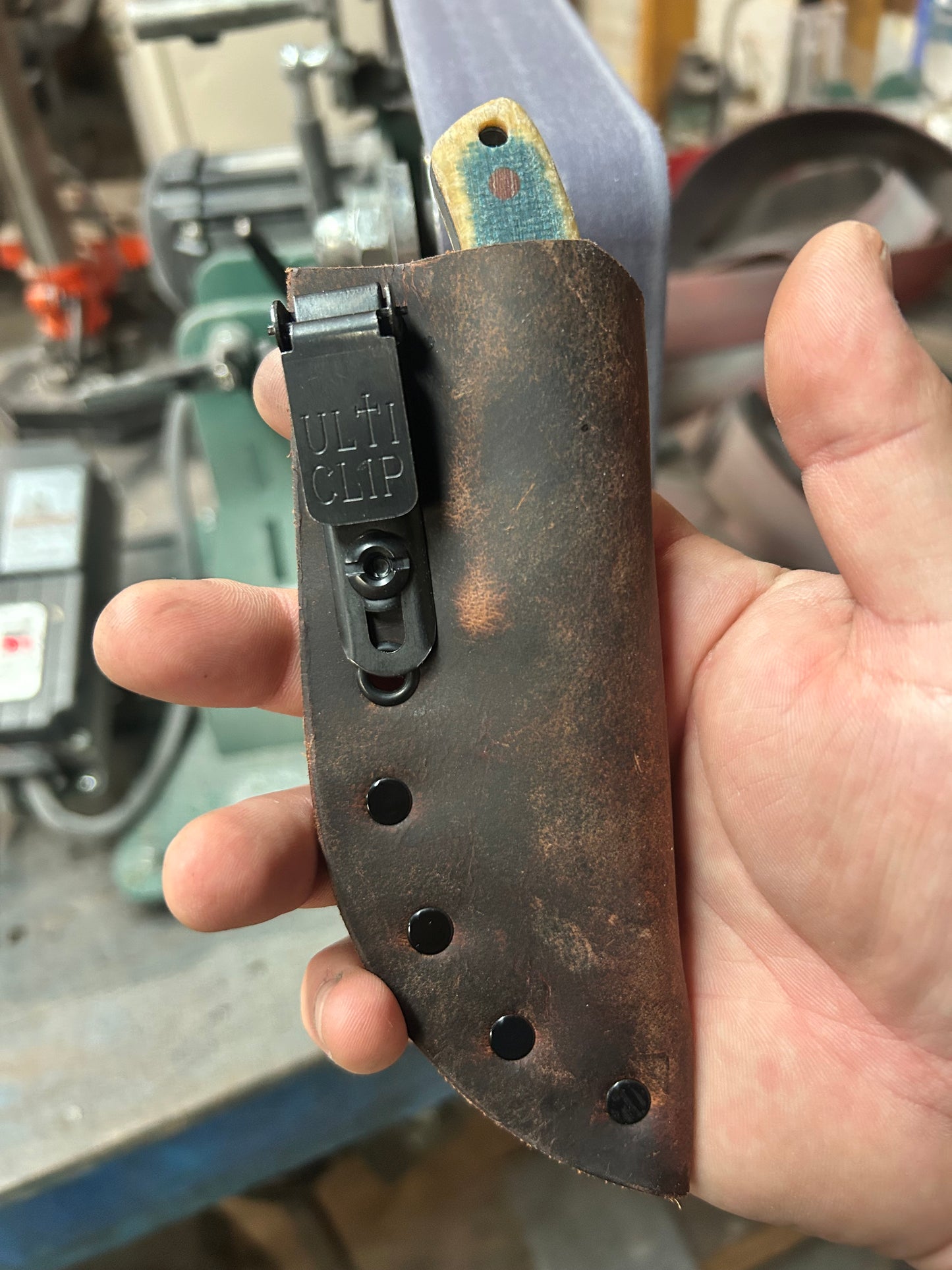 Step | Yellow-Blue Micarta w/Brown Pins