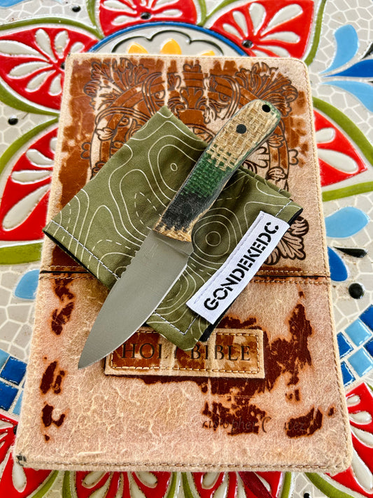 Torpedo | Burlap-Green-Black Micarta w/Black Pins