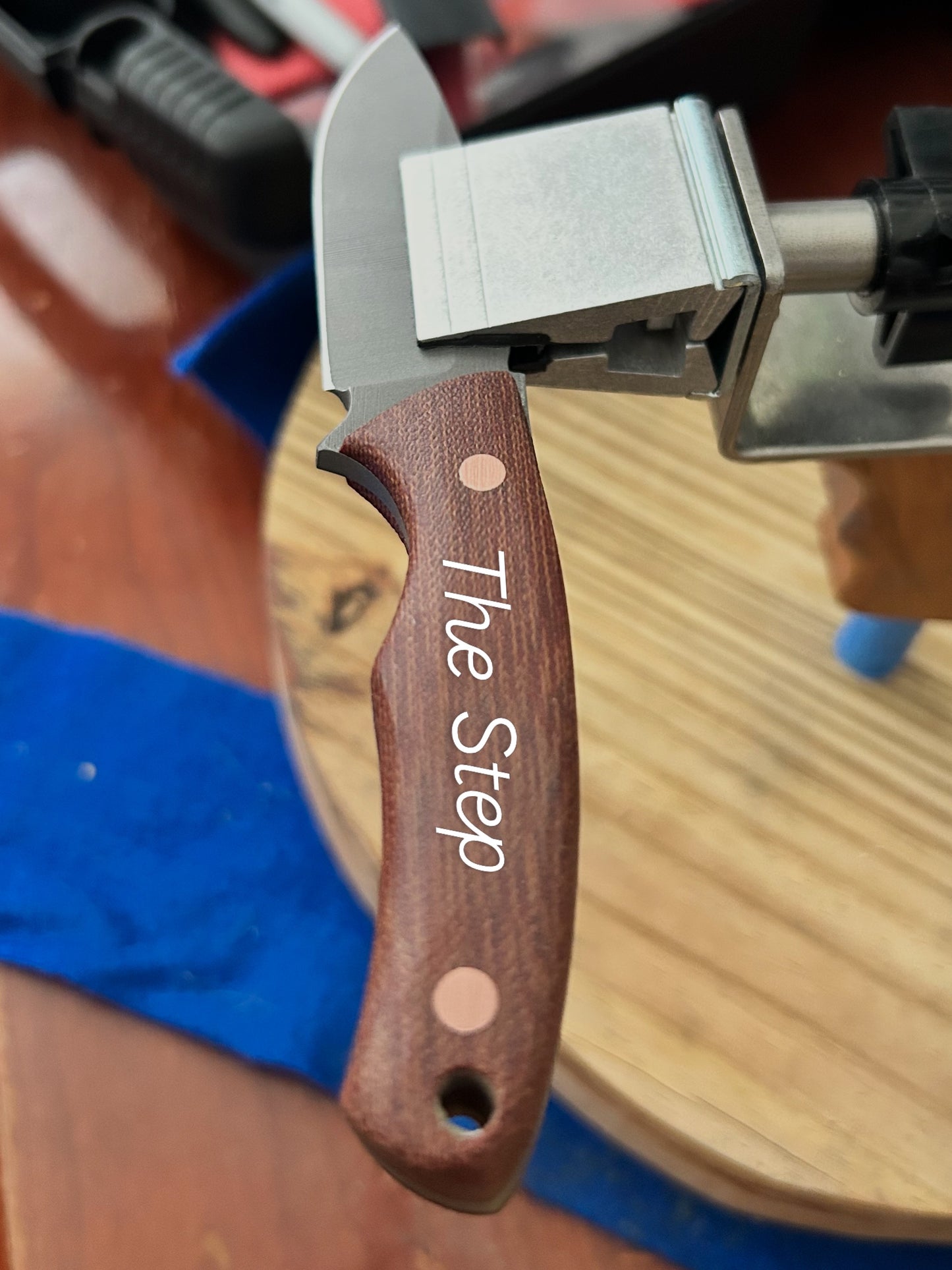 Step | Cross-Cut Micarta + Copper Pins
