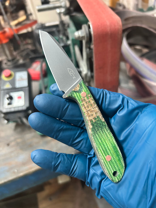Pocket Rocket | Green & Burlap w/Copper Pins