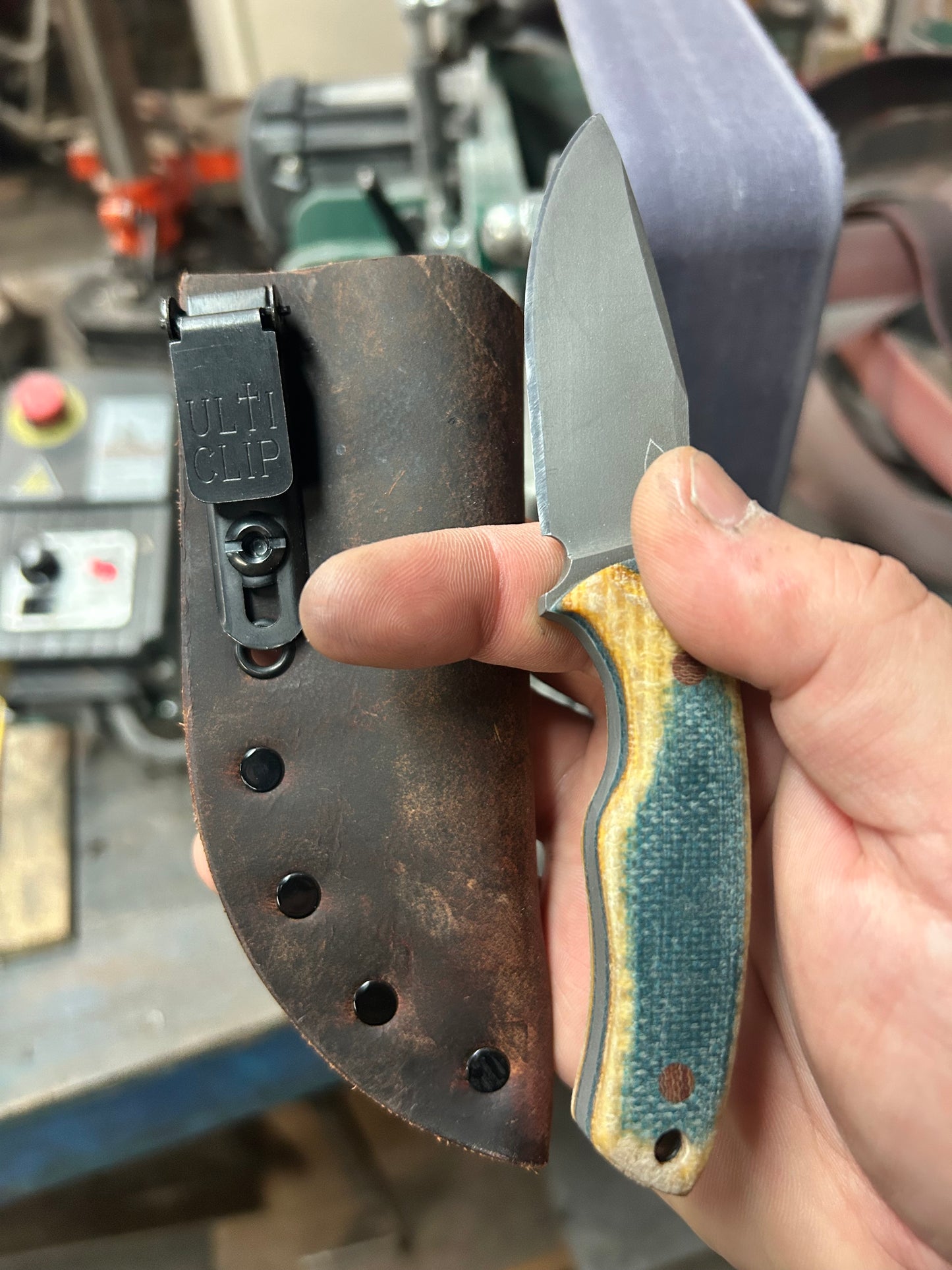 Step | Yellow-Blue Micarta w/Brown Pins