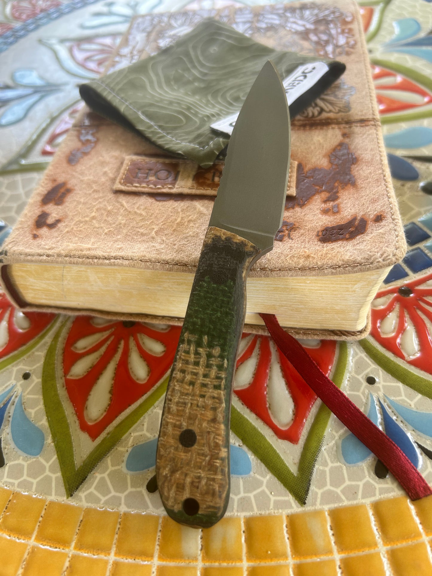 Torpedo | Burlap-Green-Black Micarta w/Black Pins