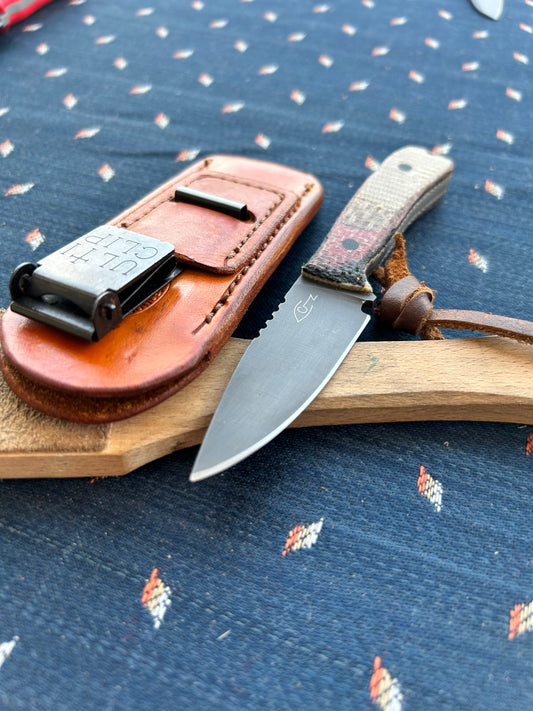 Torpedo | Red White Black Micarta + Black Pins