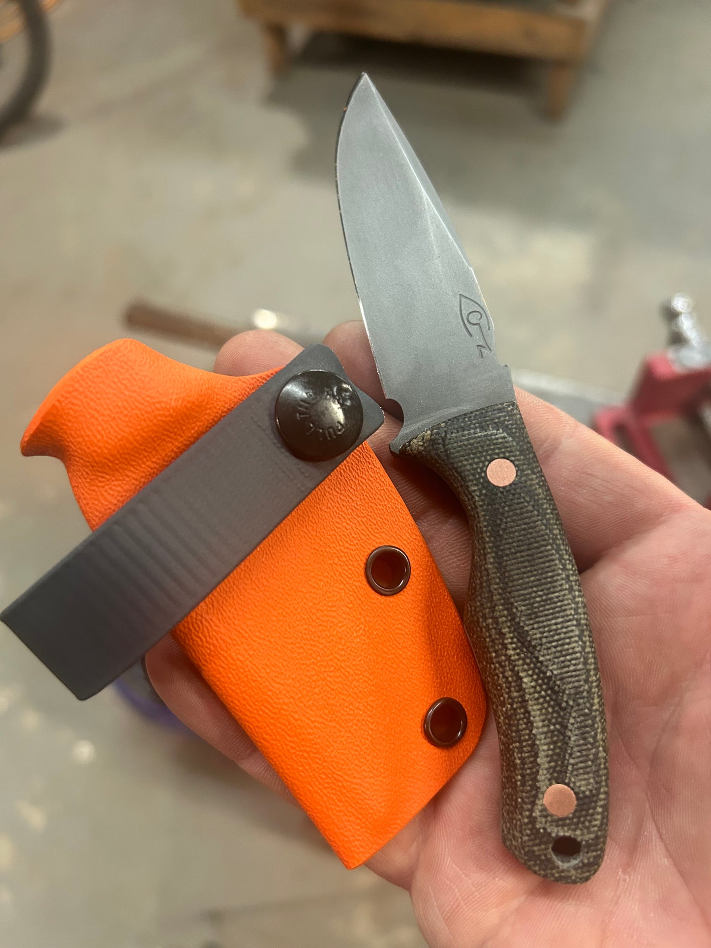 Step | Green Canvas Micarta + Copper Pins
