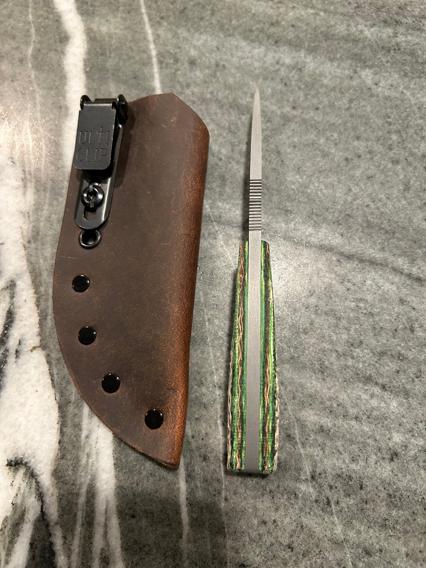 6.2” Carry Series - The Step - Green Burlap Machine & Copper Pins